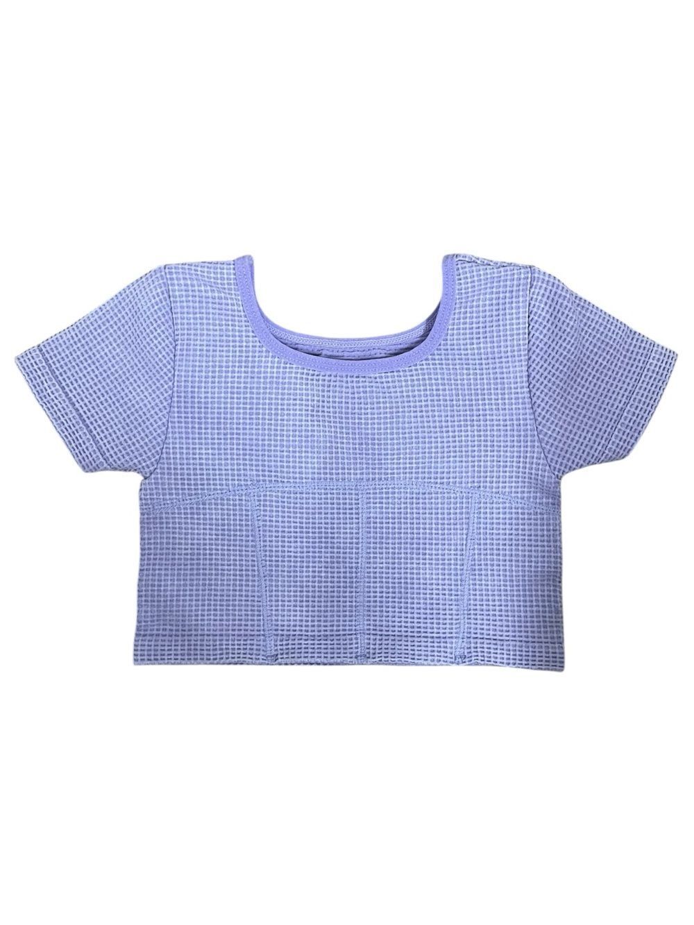 Betsey Johnson Luv Betsey Purple Waffle Crop Top Girls 4/5